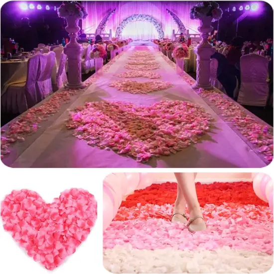 Artificial Flowers Petal for Valentines Decorations Suitable Weddings Valentine's Day Anniversaries Party Romantic Table Flower Decor Special Night Fake Rose Petals {5}