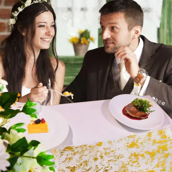 2 Pieces Gold Table Runner (9FTx2) {5}