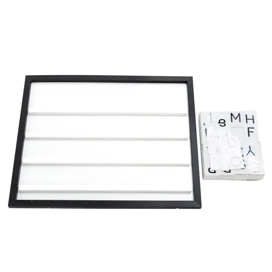 DCWV Sliding Letterboard 20"X16"-Black W/White Tiles {4}