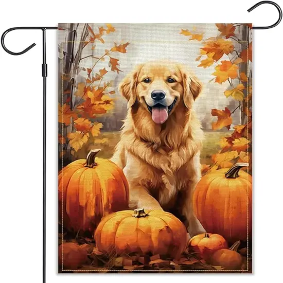 Fall Garden Yard Flag 12x18inch(Fall-Golden Retriever) {5}