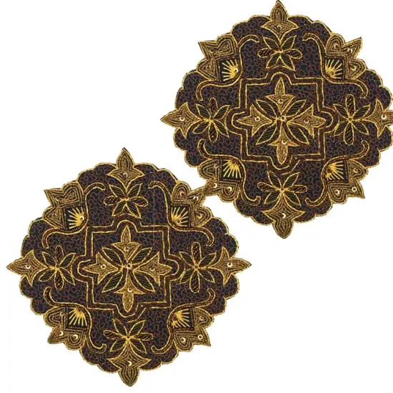Handmade Embroidered Beaded Star Patch Emblem 8" Diameter {4}
