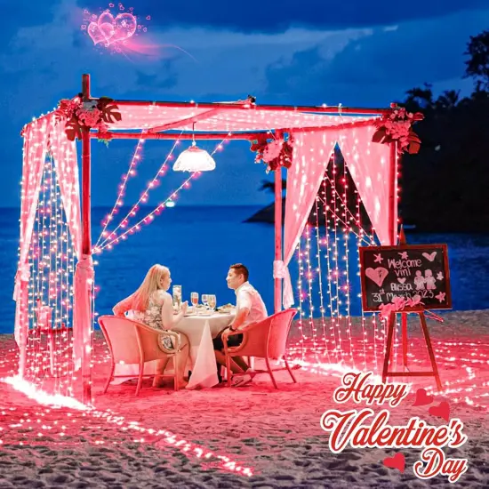 120 LED Red String Lights Outdoor Waterproof, 40ft Red Christmas Lights 8 Modes Clear Wire, Plug in Twinkle Fairy String Lights for Bedroom Christmas Decorations {2}