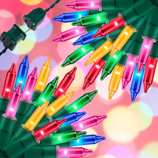 300LIGHTS(2*150L) MULTI Extra-Bright With End Connectors Christmas Decorative Lights 19.44m UL Certified Mini String Light Set Waterproof for Home Garden Holiday Tree Party Patio Decor Wedding {1}