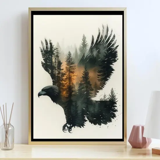 Forest Eagle Diamond Painting Kits for Adults, Animal DIY 5D Diamond Art Kits Full Drill Diamond Dots Paintings with Diamonds Gem Art and Crafts Home Decor 12x16inch {3}