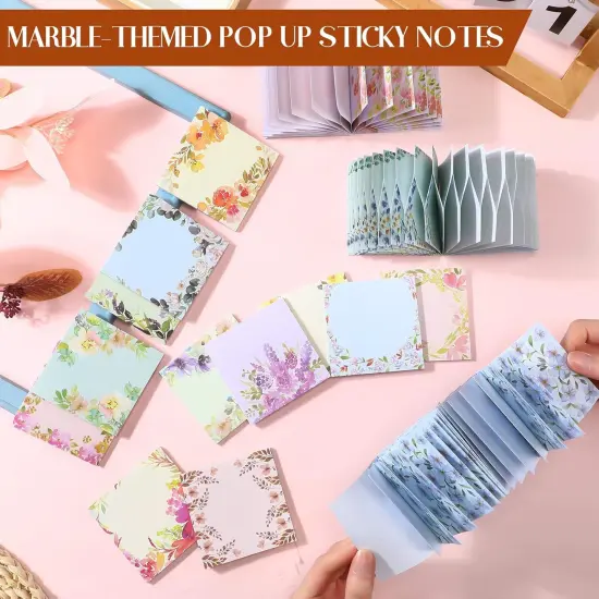 15 Pads Pop up Sticky Notes Floral Sticky Notes Refills Cute Sticky Pads Pop up Note Pads Flower Self Sticky Notes Memo Notes for Teacher Office,15 Styles {4}