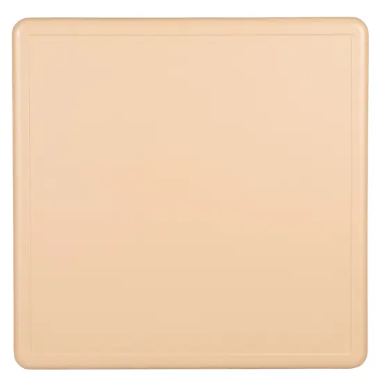 Emma and Oliver 24" Square Plastic Height Adjustable Activity Table Set with 2 Chairs Natural {6}