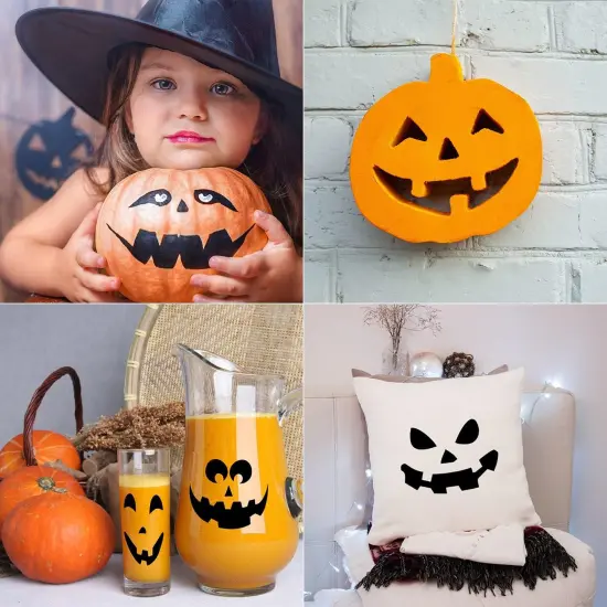 25 Pcs Halloween Pumpkins Face Stencils, Decorative Painting Stencils {2}