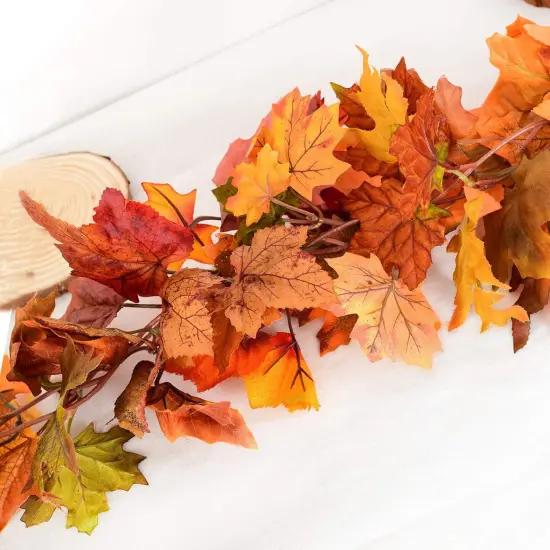 2 Pack Fall Maple Leaf Clearance, 5.9Ft/Piece Hanging Vine Garland {4}