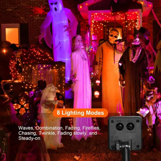 2 Pack Solar Powered String Lights - Total 200 LED, 66FT with 8 Modes {3}