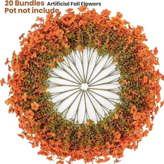20 Bundles Artificial Flowers for Outdoor Fake Plants for Autumn Decoration {4}
