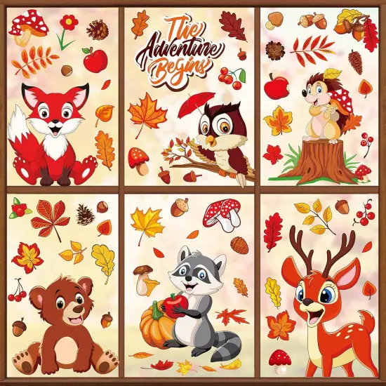 9 Sheet Fall Animals Decals - Woodland Animals {3}