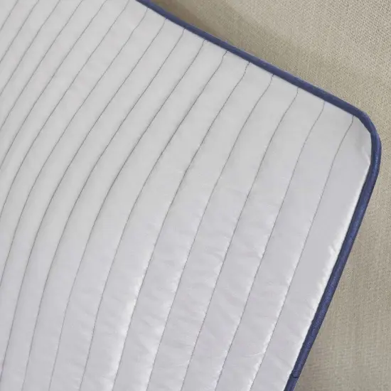 California King 12 Piece Reversible Cotton Comforter Set Hypoallergenic Bed In A Bag Navy Blue {5}