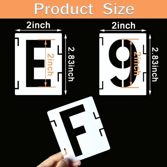 42 Pcs Reusable Letter and Number Stencils - 2 Inch {3}