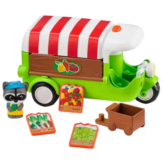 Timber Tots: Food Truck - 6pc Mobile Vehicle Shop & Character Playset, Racoon Animal Figurine, Adjustable Pop-Up Roof, Nature Toy, Kids-Toddlers 18Mo+ {4}