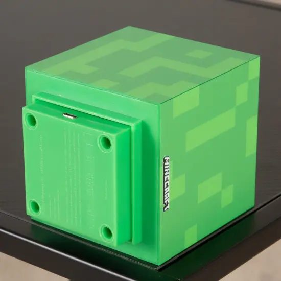 Minecraft: LED Night Lamp - Creeper - 4" Green Pixel Cube Night Light, Illuminates Up To 10hrs, USB Charging, Game Themed Design Decor, Licensed {4}