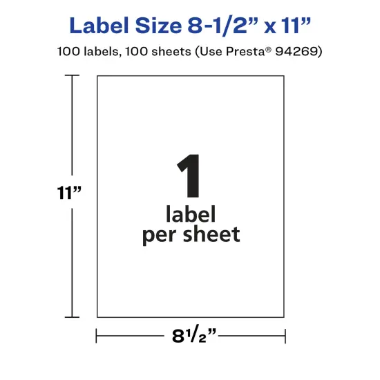 Avery Glossy White Rectangle Labels, 8.5" x 11" {5}