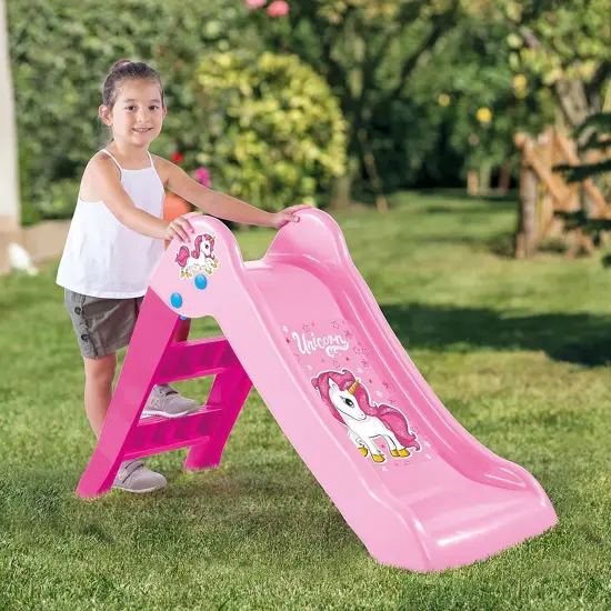 Dolu: My First Slide: Unicorn & Pink - Indoor/Outdoor Toy, Foldable Slope, 2 Step Ladder, Durable Plastic, Playground Equipment, Toddlers Kids Ages 2+ {5}