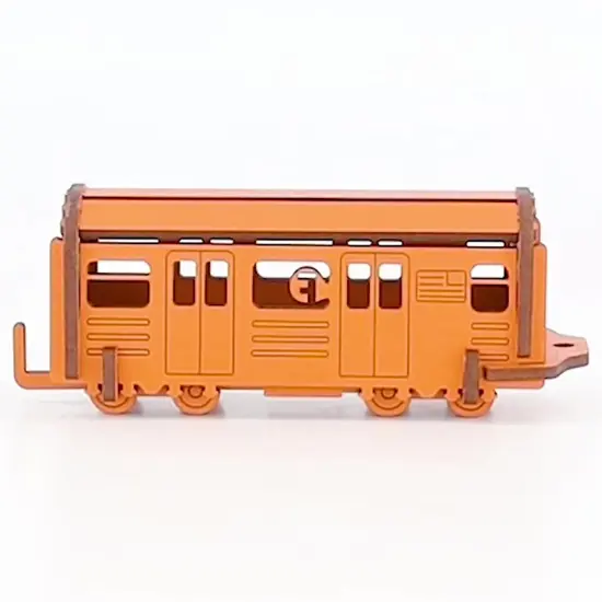 Little & Wood: Woodlet: Medium - NYC Subway F Train - Orange, 3D Wooden Kit-Set, City Transportation Puzzle, Easy Assembly, Pop Build Fun, Ages 6+ {6}