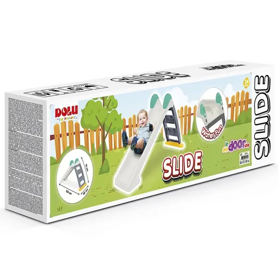 Dolu: Children's Slide - White, Grey, Green - Waterslide Hose Attachment, Indoor/Outdoor, Durable Plastic, 52.4 x 17.7 x 28.4", Toddler & Kids Age 2+ {7}