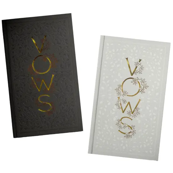 Paige Tate & Co. Our Wedding Vows - 2 Journals, Set Of Linen Cover Books, Foil Accents &Hand-Drawn Illustration, Acid-Free Archival Paper, Flat-Lay {1}