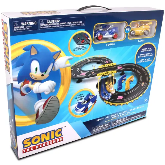 NKOK Sonic The Hedgehog All Stars Racing Transformed RC Slot Car Set Race Set - Sonic & Tails {7}