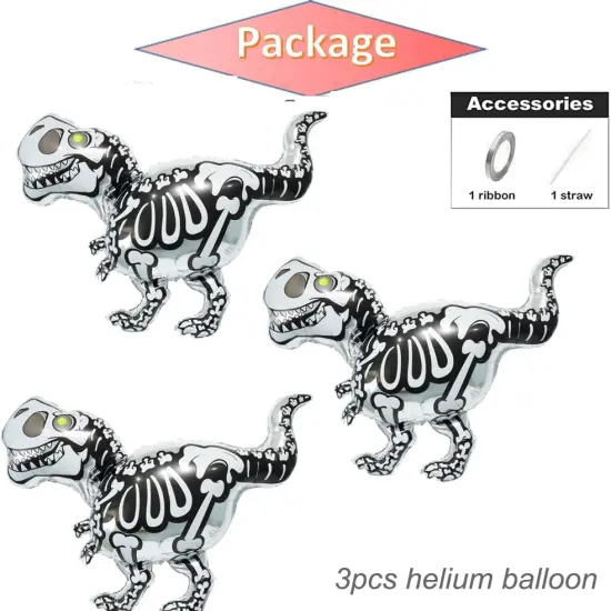 Skeleton Dinosaur Mylar Foil balloons {2}