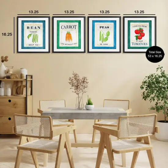 Stupell Industries Bean Thinking About You 4pc Framed Print Under Glass Set, design by Lara Beeston {3}