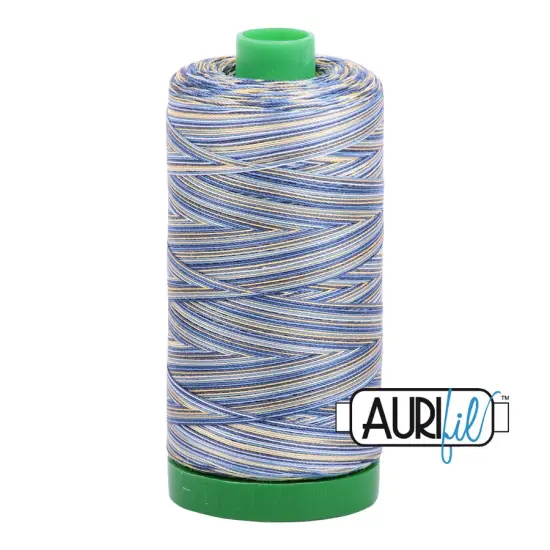 Lemon Blueberry - Variegated (4649) | 40wt Large Spool (1000M / 1094Y) | Aurifil Thread {1}