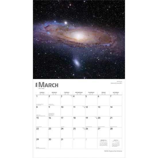 NASA Explore the Universe | 2026 14 x 24 Inch (Hanging) Monthly Deluxe Wall Calendar | Foil Stamped Cover | Plastic-Free {3}