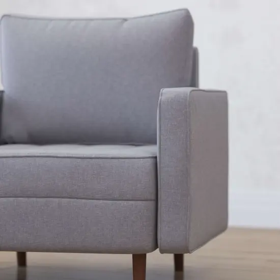 Merrick Lane Garibaldi Mid-Century Modern Armchair with Tufted Upholstery & Solid Wood Legs Slate Gray {6}