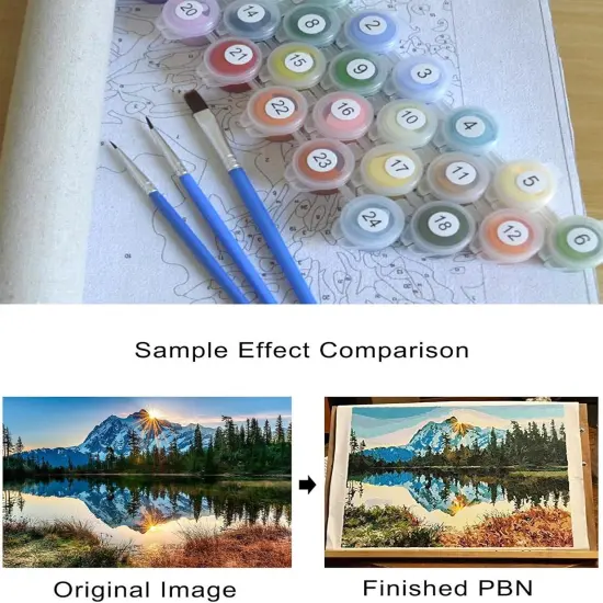 Orange Pumpkin Wood Gain Paint by Numbers Kit - 12" x 16" (with Wooden Frame) {4}