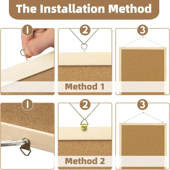 2 Pcs Wooden Framed Cork Board for Wall(Wood) {4}