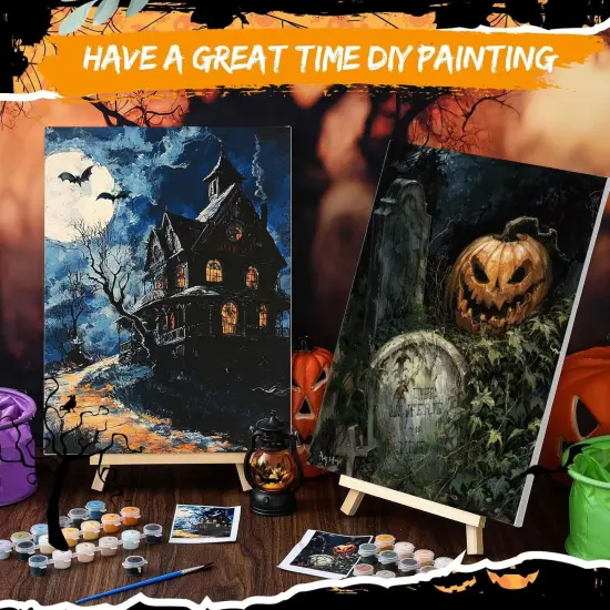 6 Sets Halloween Paint by Numbers Kit for Adults(Halloween) {4}
