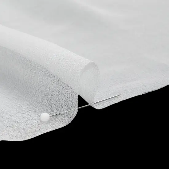 1 Yard Radiant White Silk Georgette Lightweight Flowing Designer Deadstock Fabric 52 inch Width {2}