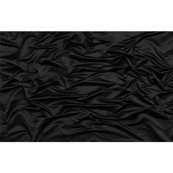1 Yard Black Silk Duchesse Satin Medium Weight Solid, 59 Inches Wide {4}