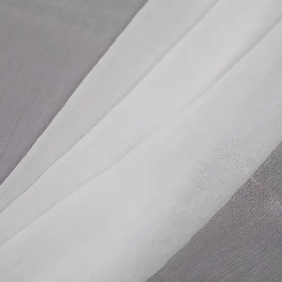 1 Yard White Crinkle Silk Chiffon Designer Couture Lightweight Fashion Textile 43 inch Width {1}