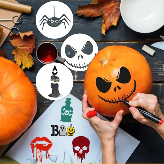 Halloween Paint Stencil for Painting on Wood Ornaments Wood Slice(Halloween) {4}