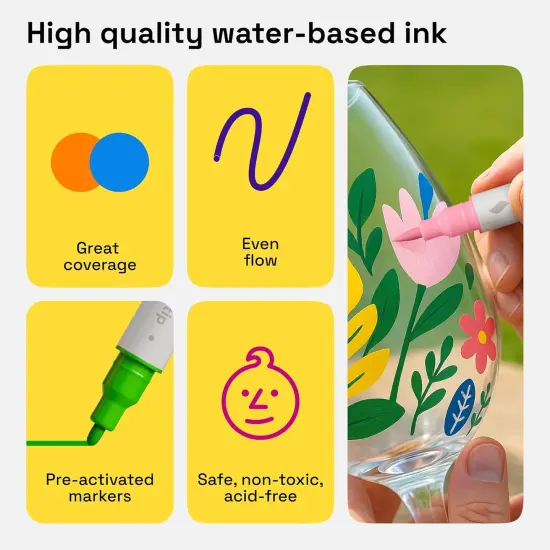 Dual Tip Fabric Markers (Multicolor) {6}