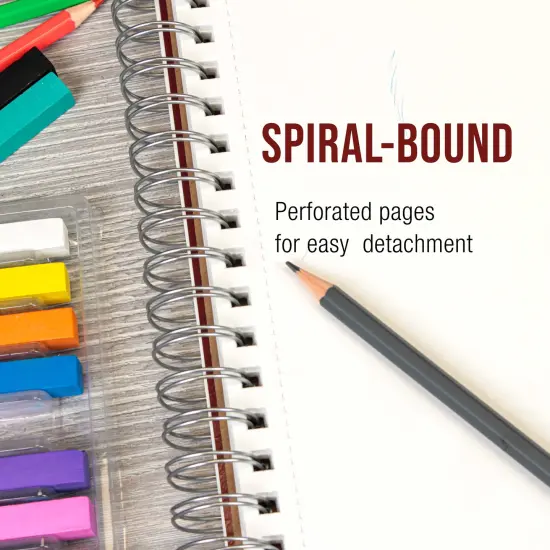 8"x10" Sketch Book Pad, 2 Pack (100 Sheets Each), 60lb (100gsm) Spiral Bound - Sketching, Drawing Pad, Acid-Free Paper - Sketch Pads For Adults, Students: Colored Pencils, Charcoal {4}