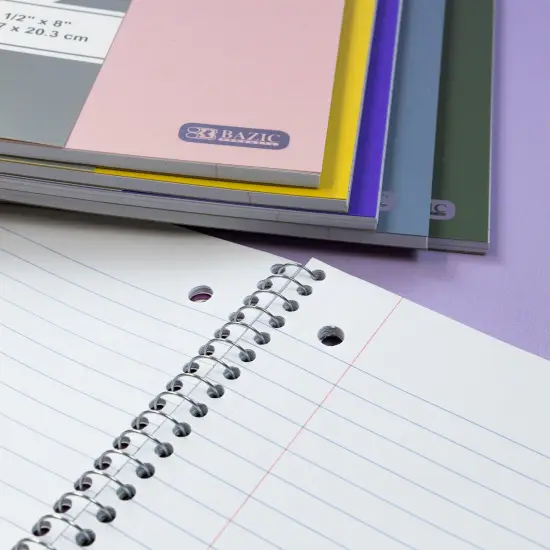 BAZIC Notebook Spiral W/R 1-Subject Morandi Poly Cover 70 Ct. {6}
