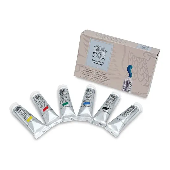 Winsor & Newton Designers Gouache - Set of 6, Primary Set, 14 ml Tubes {2}