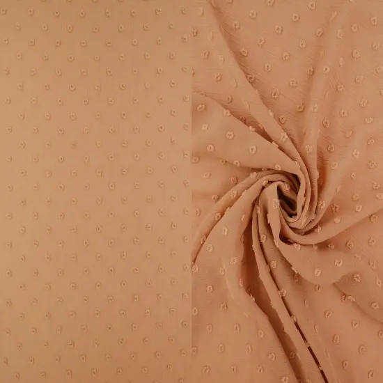 Sheer Waffle Swiss Dot Chiffon 1 Yard Soft Textured Woven Fabric, 59/60" Width STONE {1}