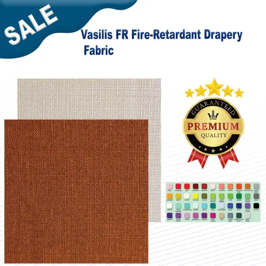Vasilis FR Fire-Retardant Drapery Fabric Earth {2}