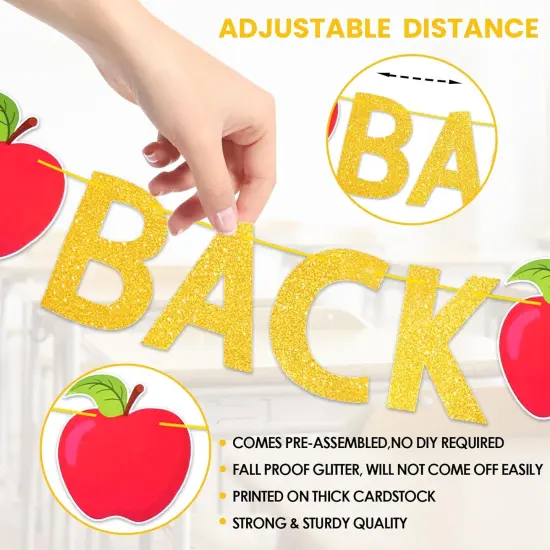 Glitter Welcome Back to School Banner for Classroom {2}