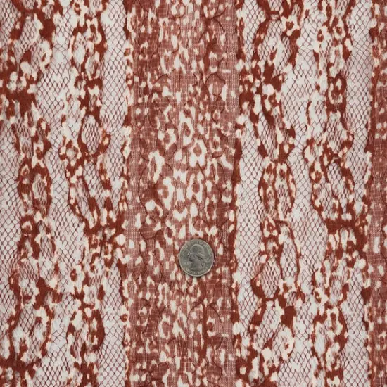 1 Yard Stretch Lace Fabric Rust or Beige, Soft, Lightweight Apparel Material 58/60" Wide {3}