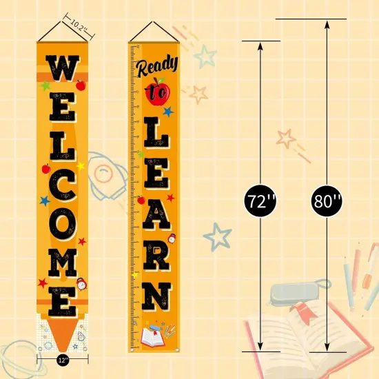 Welcome Back to School Porch Sign Banner {3}