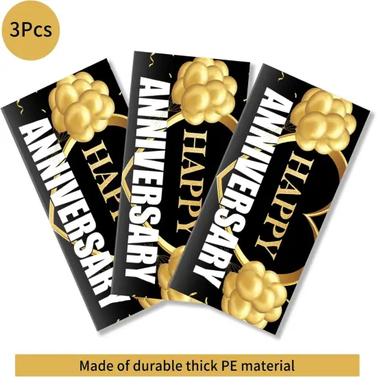 3 Pack Happy Wedding Anniversary Tablecloth Decorations {4}