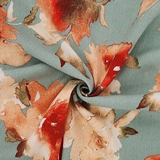 1 Yard 50/52" Laurel Green Rayon Crinkle Fabric Lightweight Woven Crepon for Sewing Projects {3}