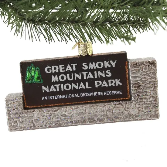 Old World Christmas 2.5 Inch Great Smoky Mountains National Park. Christmas Tree Ornament , Vacation Bears Clingmans Dome Brown {3}