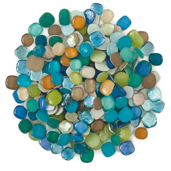 Mosaic Mercantile Glass Pebble Tiles - Beachside Mix, 3 lb {1}